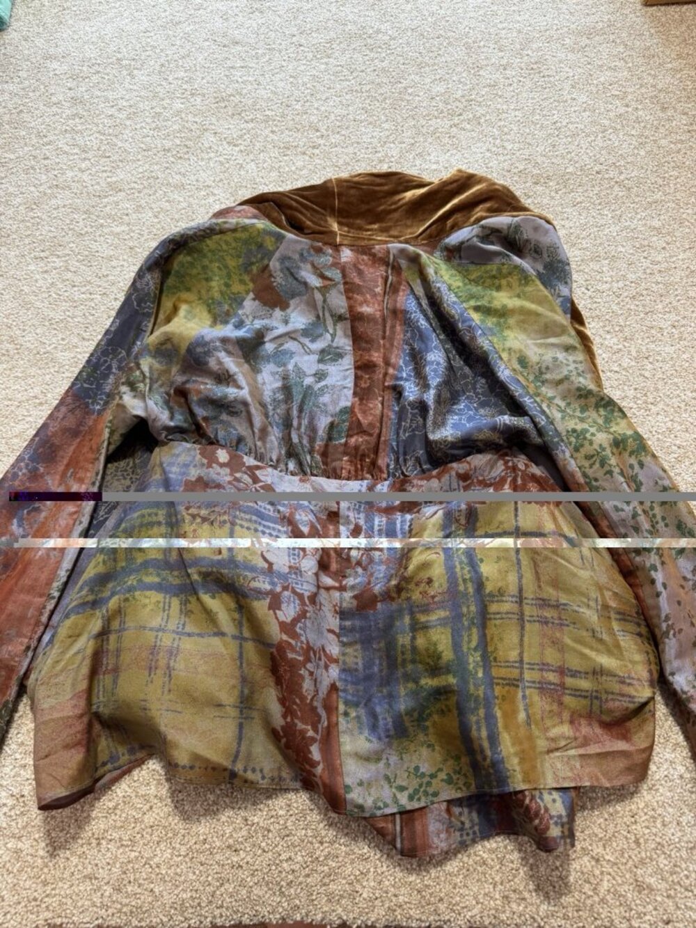 ETRO Italy Silk Women's Kimono Floral Metallic Open Front Tie Waist Jacket Sz 4 - Picture 8 of 10